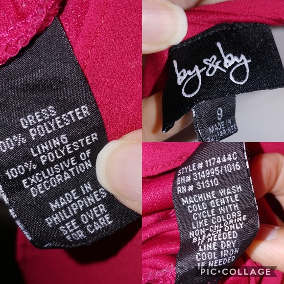 By & by red bell sleeve dress with middle cut out - Picture 6 of 7